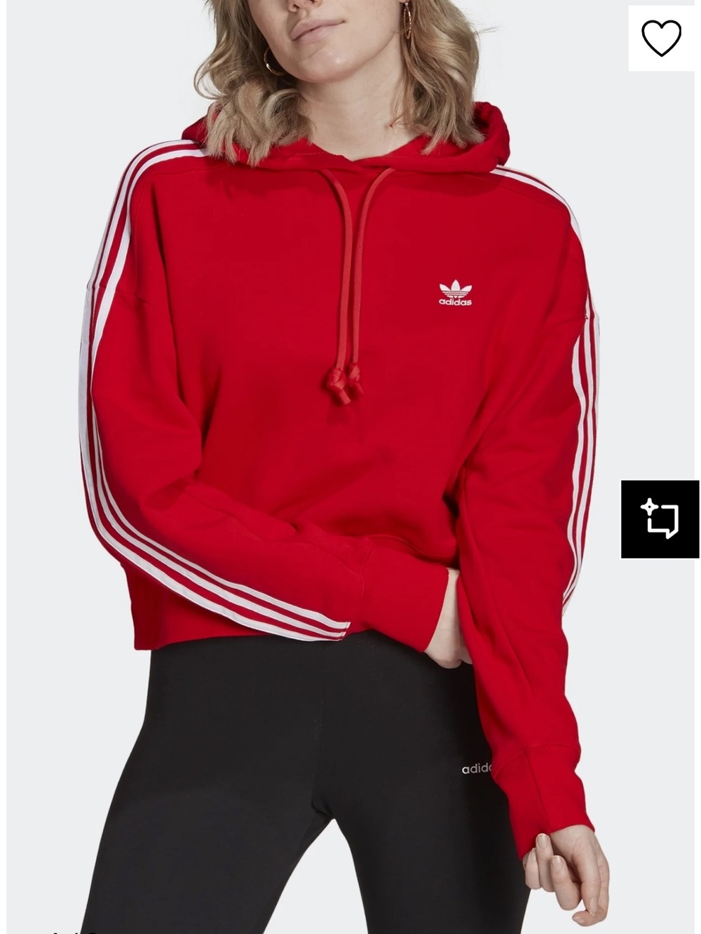 adidas Red Trefoil Hoodie with White Logo